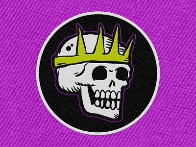 Logo Patch artwork embroidery king logo mock patch skull texture