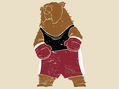 Boxing Bear animal bear boxing grizzly humor illustration t shirt