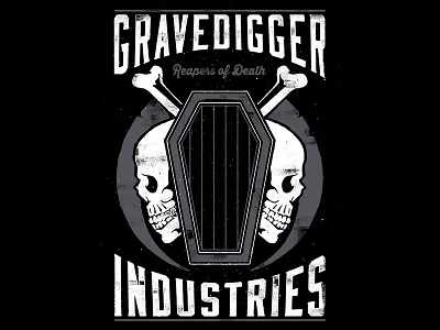 Grave Digger coffin death logo skull texture type