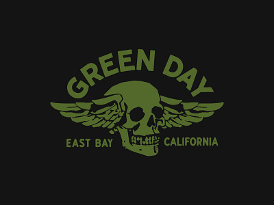 Green Day - Wing Skull american idiot apparel bandmerch california design dookie green day illustration logo merch pop punk punk shirt shirt design skull vintage wings