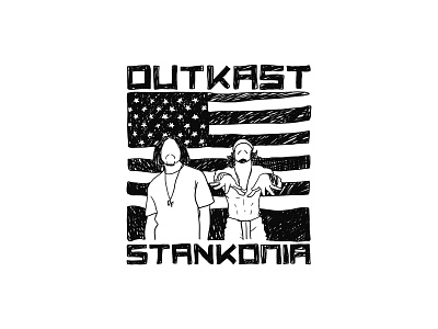 Outkast - Stankonia Scribble america apparel atl atlanta bandmerch classic design drawing hand drawn hip hop illustration merch outkast rap shirt sketch stankonia vintage