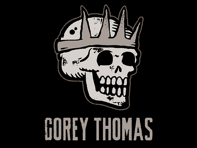 Corey Thomas Monochromatic distress logo skull texture worn