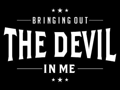 Devil halftone letters retro type vintage