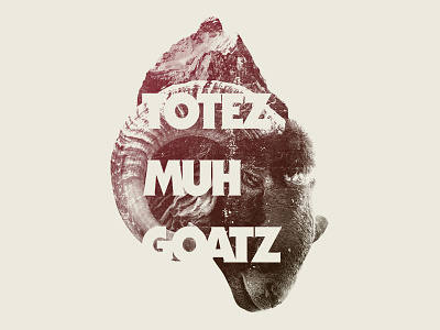 Toatz Muh Goatz animal collage gradient retro type vintage