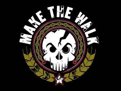 Make The Walk Skull distress emblem shirt skull texture