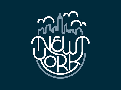 New York graphic line art think lines type
