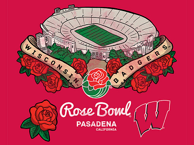 Rose Bowl Design apparel design football illustration rose shirt