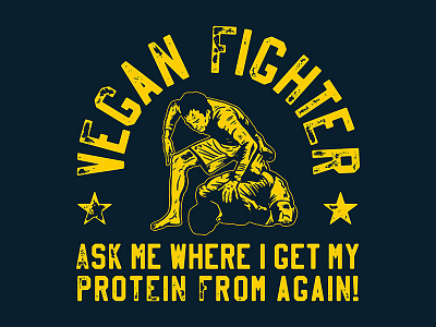 Vegan Fighter design health juijitsu mma shirt sport