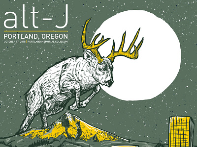 Alt- J Stag Poster band deer gig illustration merch music poster