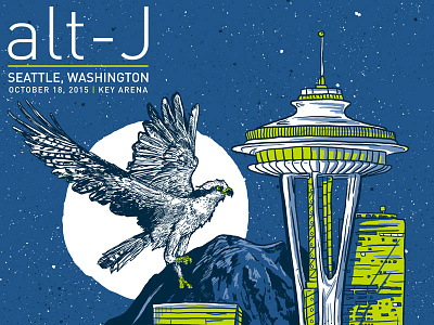 Alt-J - Seattle poster animal band drawing illustration merch poster