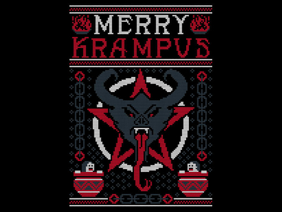 Merry Krampus christmas holiday krampus tacky sweater ugly sweater