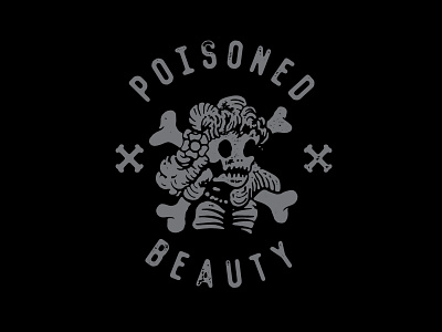 Poisoned Beauty illustration skull tattoo vintage