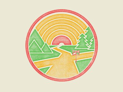 Crossroads forest icon illustration nature texture