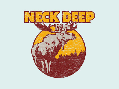 Neck Deep - Moose forest graphic illustration moose nature tshirt vintage