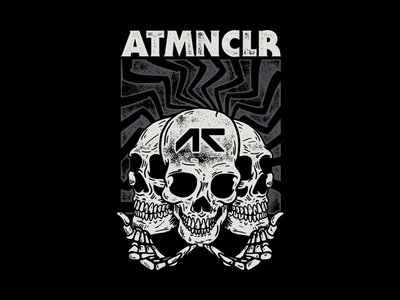 ATMNCLR - Optical illustration optical skeleton skull texture vintage