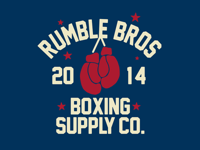 Rumble Bros boxing graphic illustration tshirt type vintage