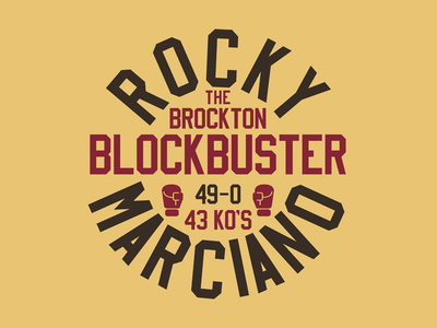 The Brockton Blockbuster boxing graphic illustration tshirt type vintage