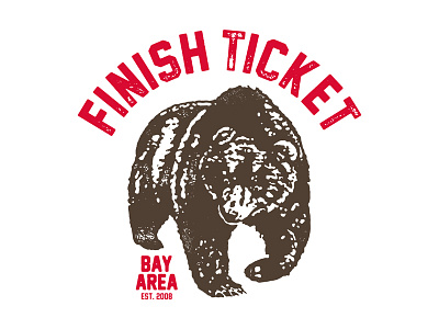 Finish Ticket Bear bear illustration shirt stamp tee vintage