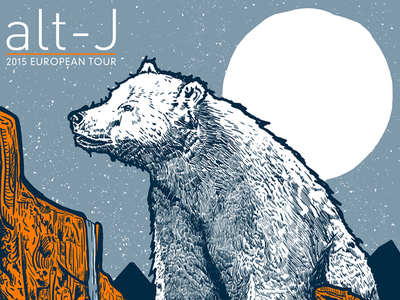 Alt-J - European Tour Poster band bear illustration poster print screenprint