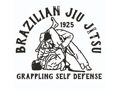 Brazilian Jiu Jitsu bjj graphic illustration martial art sport vintage