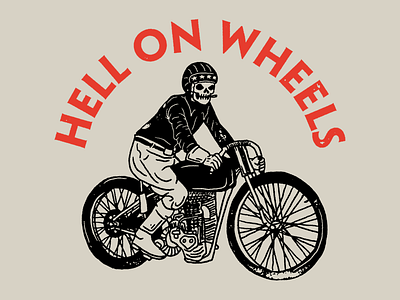 Hell On Wheels america biker illustration motorcyle vintage