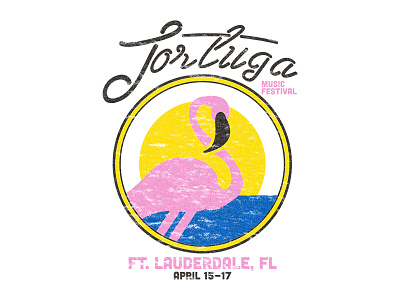 Tortuga - Flamingo beach flamingo florida illustration summer