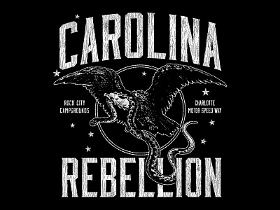 Carolina Rebellion eagle illustration snake texture vintage