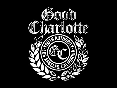 Good Charlotte - Youth Authority band merch emblem good charlotte laurel texture vintage