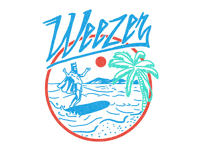 Weezer - King Surf illustration retro summer surf weezer