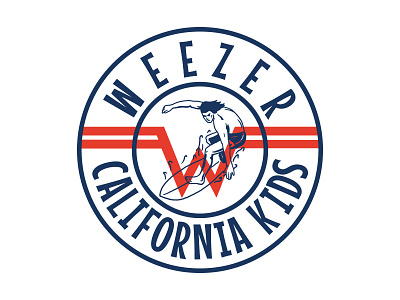 Weezer - Cali Kids illustration retro stripes summer surf weezer