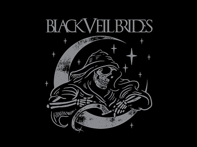 Black Veil Brides - Moon Reaper bandmerch black veil brides horror illustration skull vintage