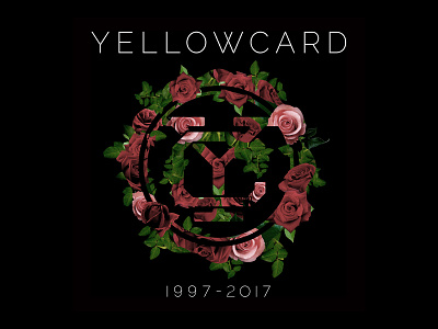 Yellowcard - 2007-2017 farewell floral flowers rose shirt yellowcard