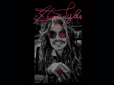 Steven Tyler - Pink Shades grayscale photo rock steven tyler texture vintage
