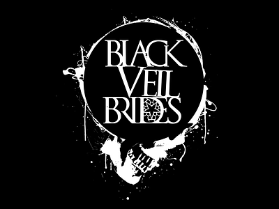 Black Veil Brides - Circle Skull bandmerch black veil brides illustration skull tshirt