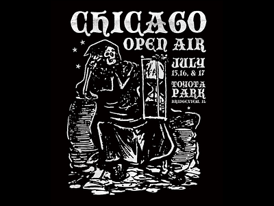 Chicago Open Air - Time Reaper festival grim reaper hourglass illustration music skull