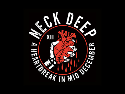 Neck Deep - Heartbreak drawing heart illustration neck deep skeleton