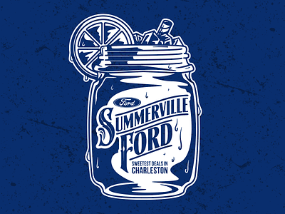 Summerville Ford Logo branding illustration logo mason jar old fashion southern