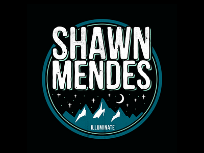 Shawn Mendes - Night Time bandmerch illustration mountains shawn mendes