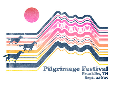 Pilgrimage Festival - Hills festival horse line art pilgrimage festival vintage