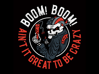 Boom Boom biker dynomite illustration skeleton tnt