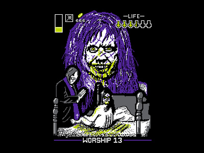 Level666 exorcist graphic tee illustration pixel pixel art tshirt