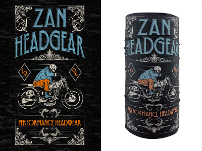 Zan Headgear - Skull Biker biker headwear illustration motorcycle skeleton vintage