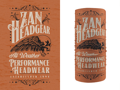 Zan Headgear - Screaming Skull biker headwear illustration motorcycle skeleton skull vintage wings