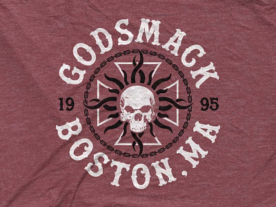 Godsmack - Iron Seal biker boston skull chain godsmack illustration rock sun