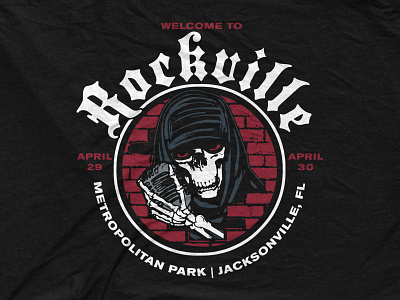 Welcome To Rockville - Brick Reaper bandmerch death festival grim reaper illustration music skull welcome to rockville