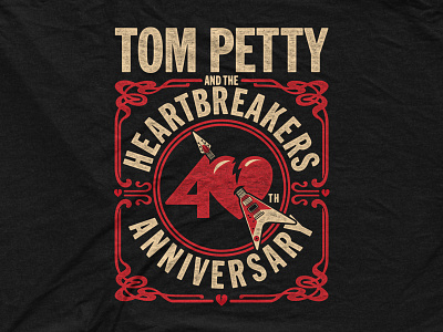 Tom Petty & the Heartbreakers - 40th Anniversary Tour Tee 40th art nouveau bandmerch bandtee tom petty and the heartbreakers tour vintage