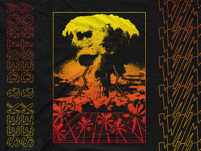 Destroy Collage explosion metal nuclear punk rock seek destroy skull streetwear