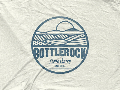 Bottlerock - Napa Hills bottlerock emblem festival illustration line art merch napa valley shirt disign
