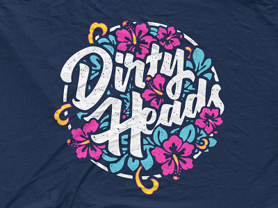 Dirty Heads - Hibiscus Circle bandmerch cali dirty heads flowers illustration surfer vintage