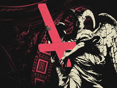 Lucifer art collage cult death digital package punk religion statue vintage worship
